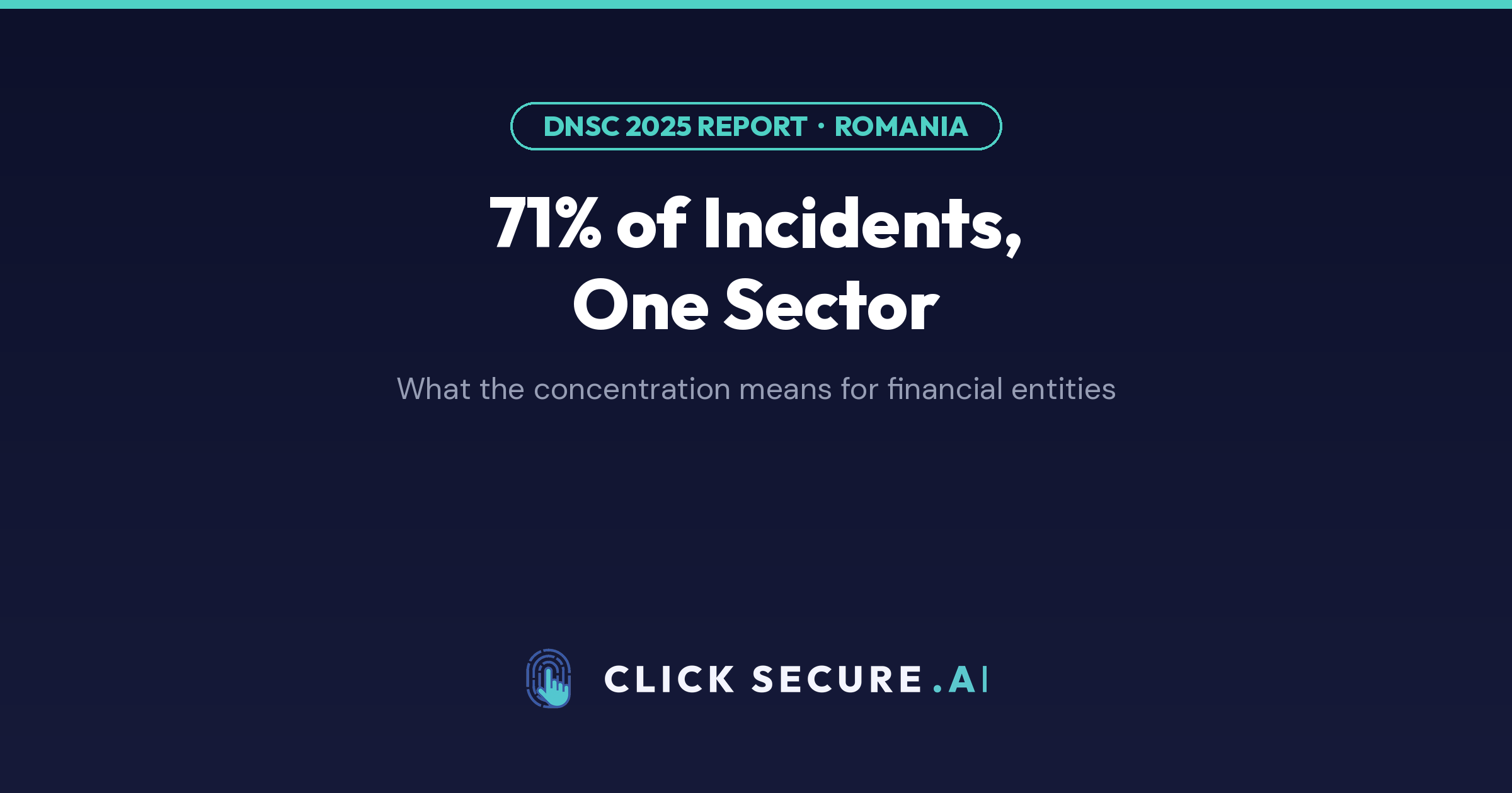 71% of reported incidents hit one sector — what the concentration in Romania's national cyber report means for financial entities